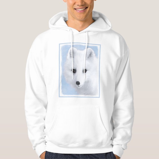 Arctic Fox Painting - Original Wildlife Art Hoodie (Front)