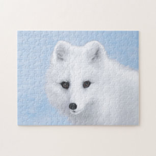 Arctic Fox Painting - Original Wildlife Art Jigsaw Puzzle