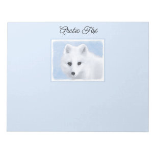 Arctic Fox Painting - Original Wildlife Art Notepad