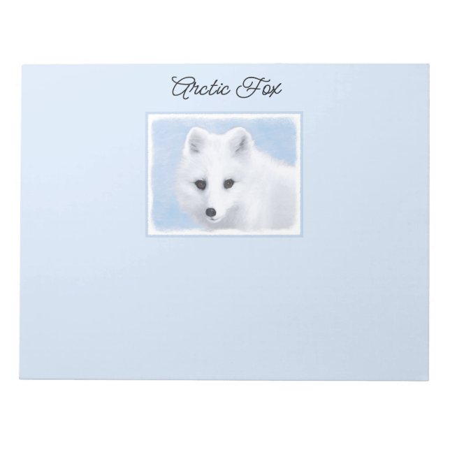 Arctic Fox Painting - Original Wildlife Art Notepad (Front)