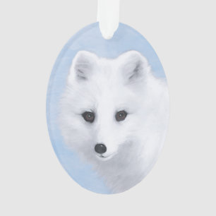 Arctic Fox Painting - Original Wildlife Art Ornament