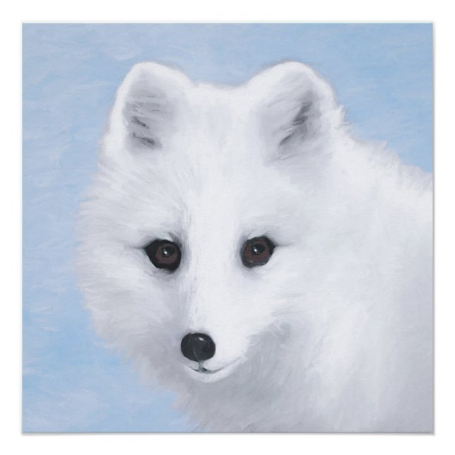 Arctic Fox Painting - Original Wildlife Art Poster (Front)