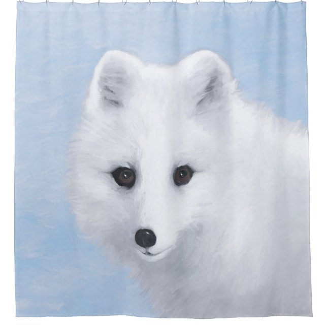Arctic Fox Painting - Original Wildlife Art Shower Curtain (Front)