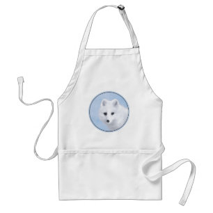Arctic Fox Painting - Original Wildlife Art Standard Apron
