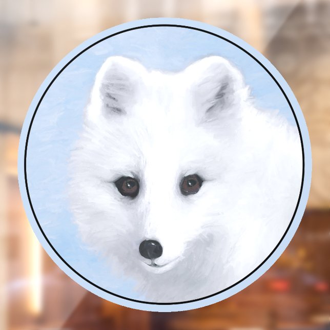 Arctic Fox Painting - Original Wildlife Art Window Cling (Sheet 2)
