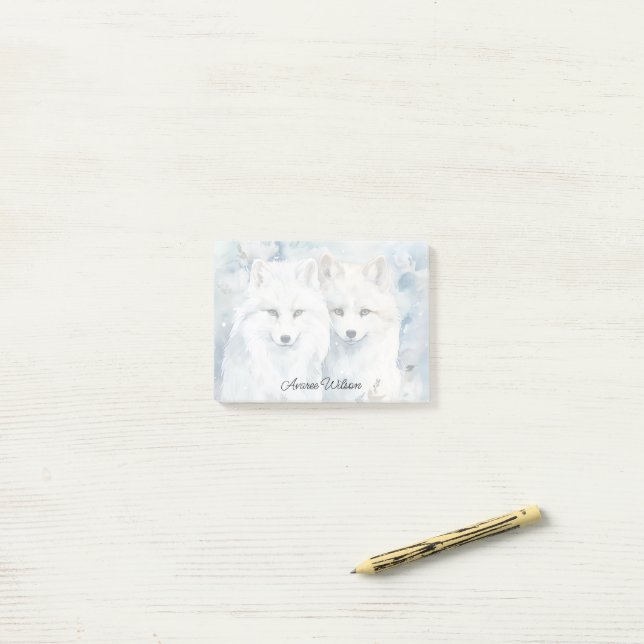 Arctic Fox Post-it Notes (On Desk)