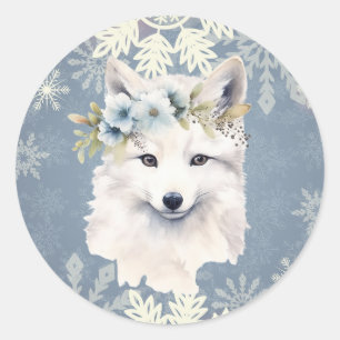 Arctic Fox Snowflake Stickers