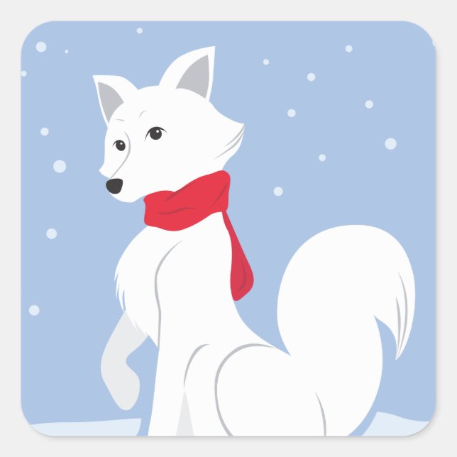 Arctic Fox Square Sticker (Front)