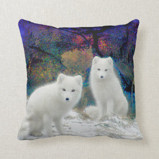 Arctic Fox Throw Pillow