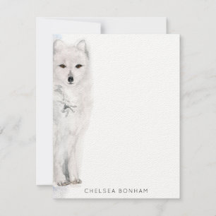 Arctic Fox Watercolor Card