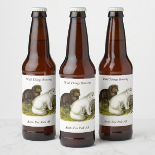 Arctic Fox (White Fox, Polar Fox, Snow Fox) Beer Bottle Label