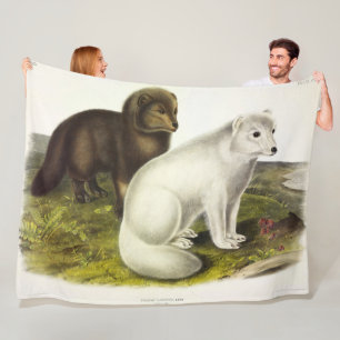 Arctic Fox (White Fox, Polar Fox, Snow Fox) Fleece Blanket