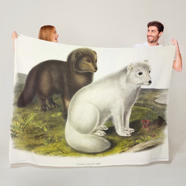 Arctic Fox (White Fox, Polar Fox, Snow Fox) Fleece Blanket (In Situ)