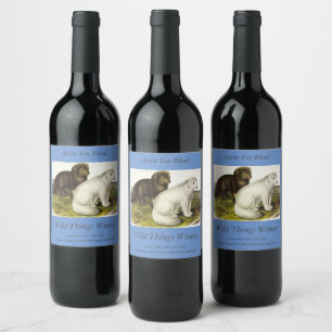Arctic Fox (White Fox, Polar Fox, Snow Fox) Wine Label