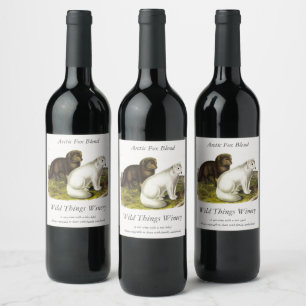 Arctic Fox (White Fox, Polar Fox, Snow Fox) Wine Label