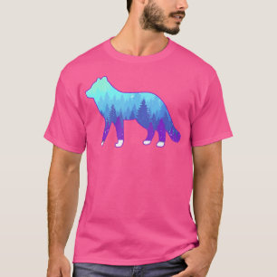 Arctic Fox With Landscape Animal Print Arctic Fox T-Shirt