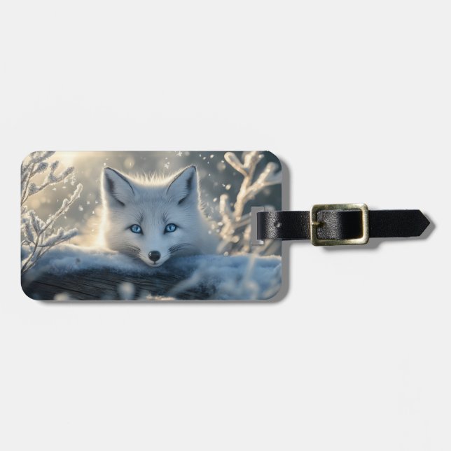 Arctic Fox with Mesmerizing Blue Eyes  Luggage Tag (Front Horizontal)