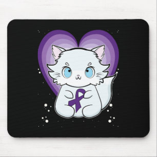 Arctic Fox With Ribbon Heimerheimer Awareness Mouse Mat