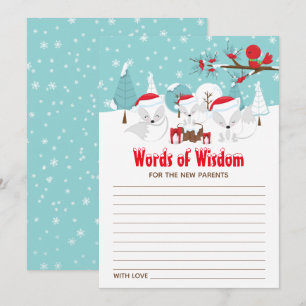 Arctic Foxes Christmas Woodland Words of Wisdom Invitation