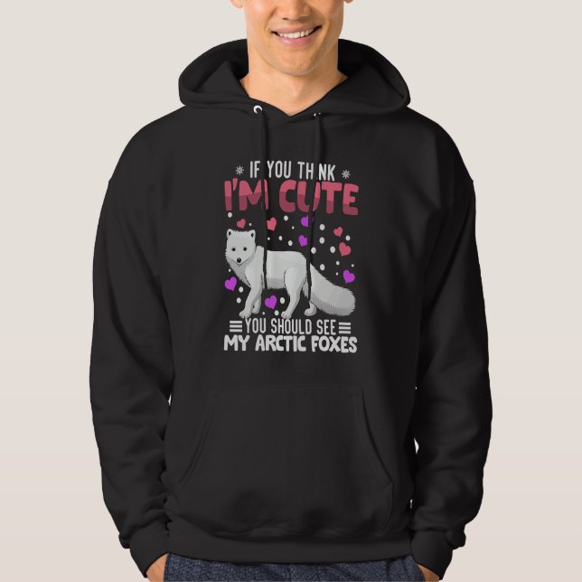 Arctic Foxes Heart Valentine's Day Animal For Wome Hoodie (Front)