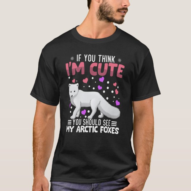 Arctic Foxes Heart Valentine's Day Animal For Wome T-Shirt (Front)