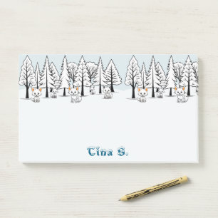 Arctic Foxes - Winter Landscape - Snowy text Post-it Notes