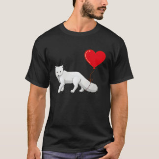 Arctic Foxes With Heart Balloon Valentines Day Lov T-Shirt