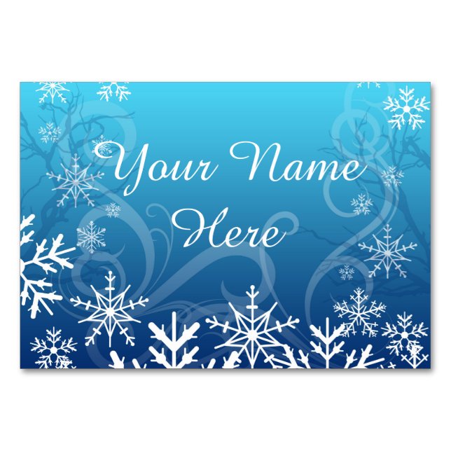 Arctic Frozen Snowdrift Personalised Table Number (Back)