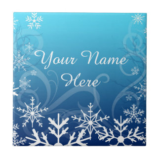 Arctic Frozen Snowdrift Personalised Tile