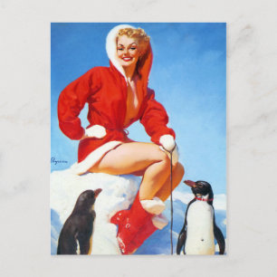 Arctic Girl Pin Up Postcard