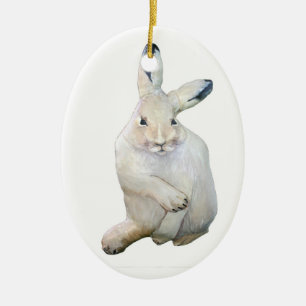 Arctic Hare Ceramic Tree Decoration