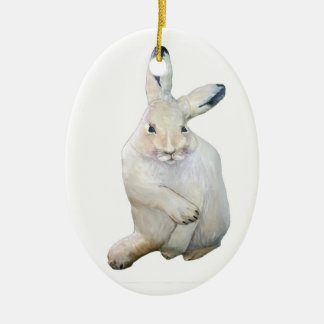 Arctic Hare Ceramic Tree Decoration