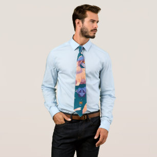 Arctic Hare Geometric Colourful Custom Pattern Tie