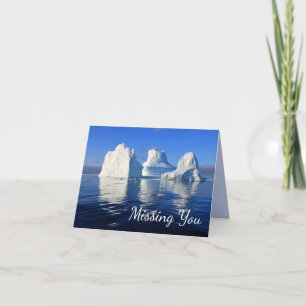 Arctic Icebergs Missing You Blank Photo Note Card
