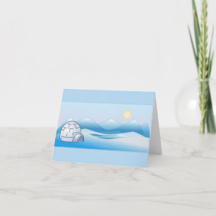 Arctic Igloo Blue Note Card