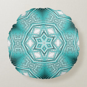 Arctic Kaleidoscope Round Cushion