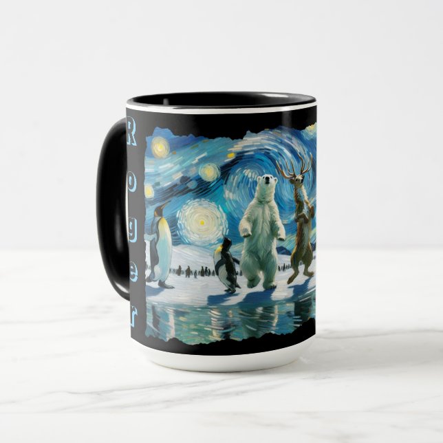 "Arctic Line Dance" Customisable  Mug (Front Left)