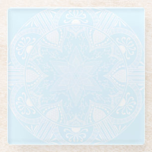 Arctic Mandala Glass Coaster