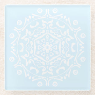 Arctic Mandala Glass Coaster