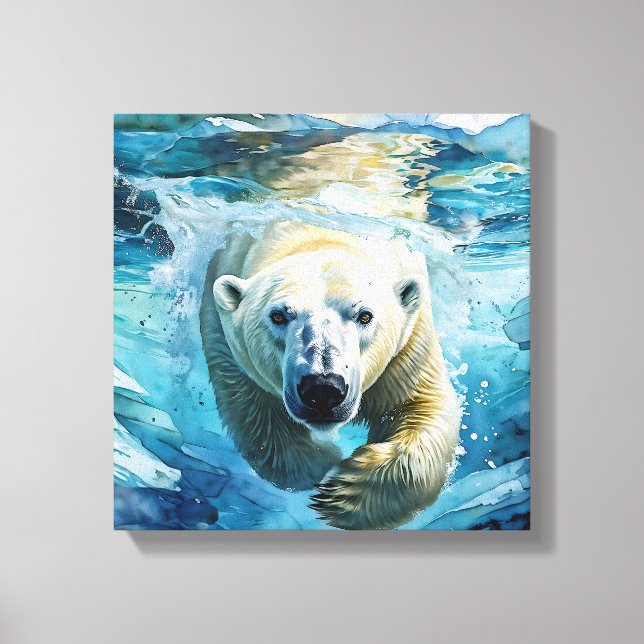 Arctic Mirage: The Swimming Monarch Canvas Print (Front)