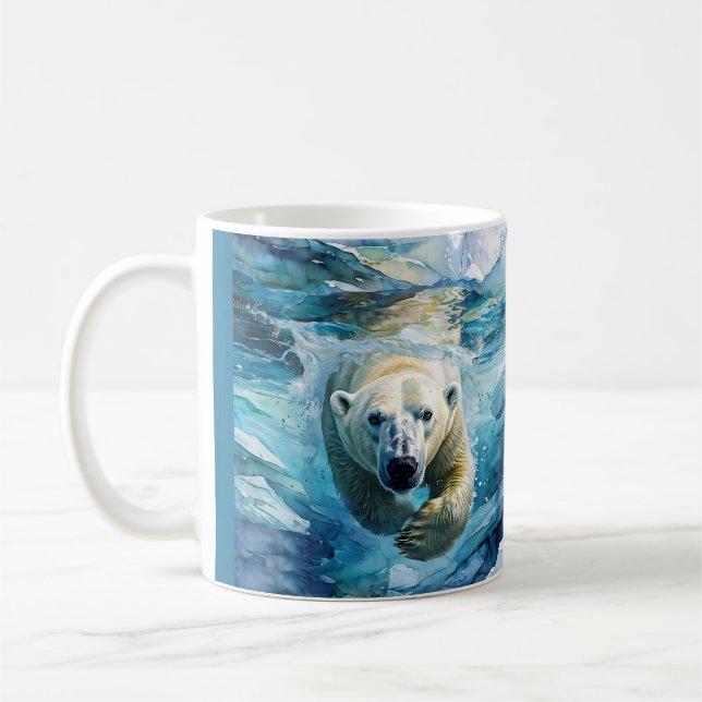 Arctic Mirage: The Swimming Monarch Coffee Mug (Left)