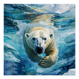 Arctic Mirage: The Swimming Monarch Poster