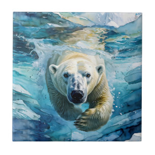 Arctic Mirage: The Swimming Monarch Tile