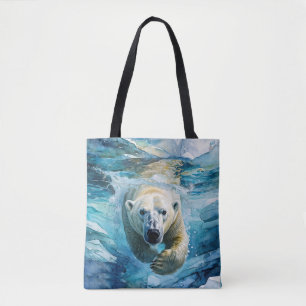 Arctic Mirage: The Swimming Monarch Tote Bag