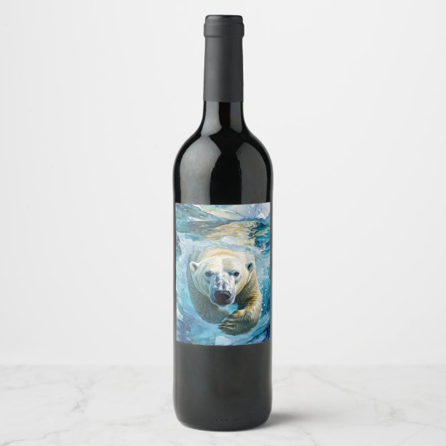 Arctic Mirage: The Swimming Monarch Wine Label (Front)
