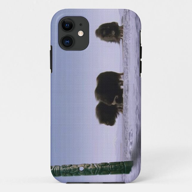 Arctic Musk Oxen & Totems Bovine Wildlife Art Case-Mate iPhone Case (Back)