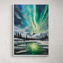 Arctic Nocturne: Winter Landscape and Northern Lig