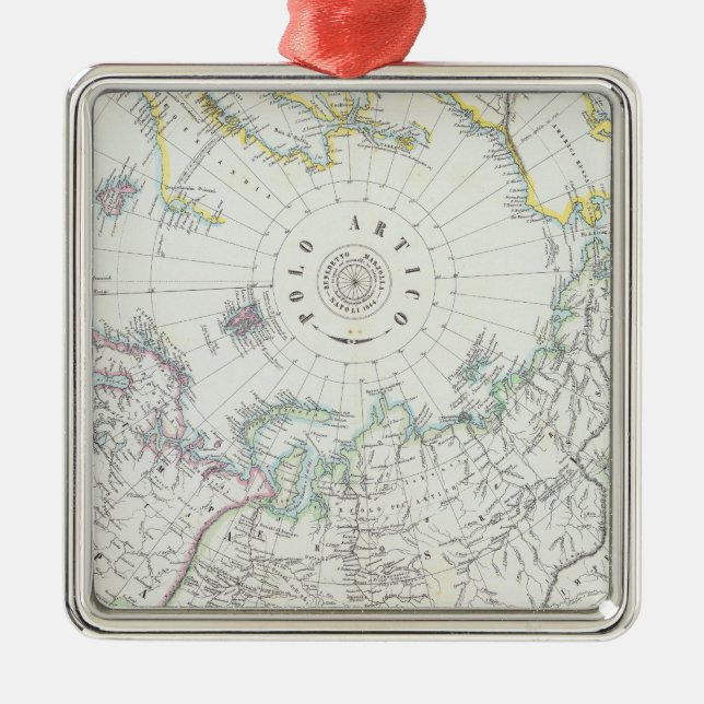 Arctic, Northern Hemisphere Metal Tree Decoration (Front)