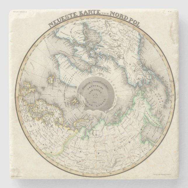 Arctic, Northern Hemisphere Stone Coaster (Front)