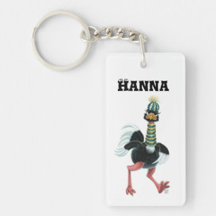 Arctic Ostrich on the Run Key Ring